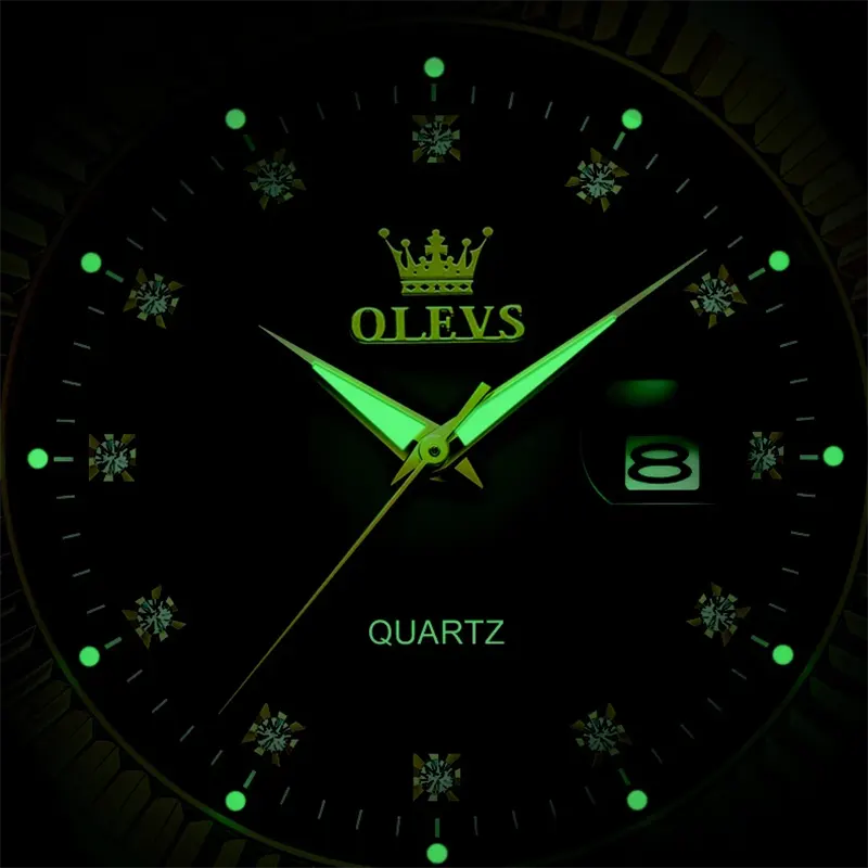 Olevs 5526 Black Dial Two-tone Men's Watch